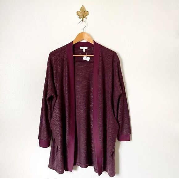UO Silence + Noise Maroon burnout cardigan NWT - Picture 1 of 8